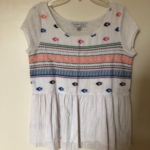 American Eagle embroidered babydoll top